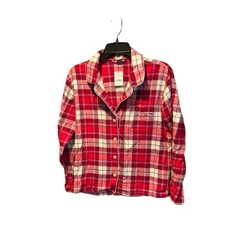 J. Crew Factory Plaid Flannel Pajama Top in Small NWT